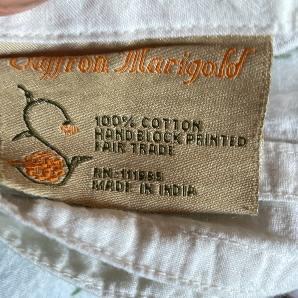 SAFFRON MARIGOLD Boho Hand Printed Tablecloth Moonlit Taj - Picture 6 of 7